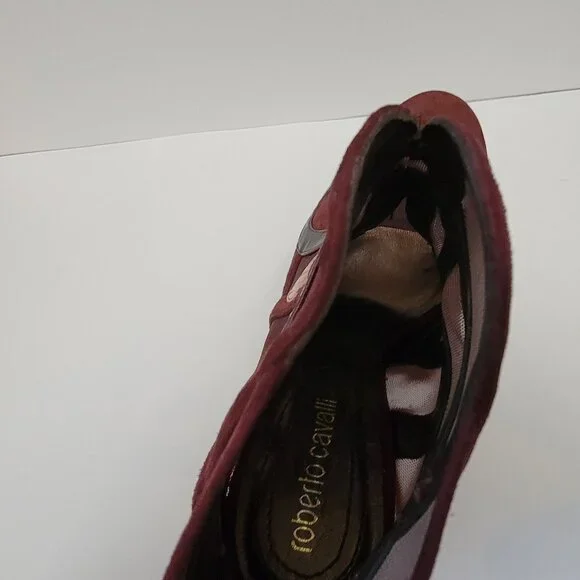 ROBERTO CAVALLI Python, Suede and Mesh Ankle Boots - Picture 9 of 14